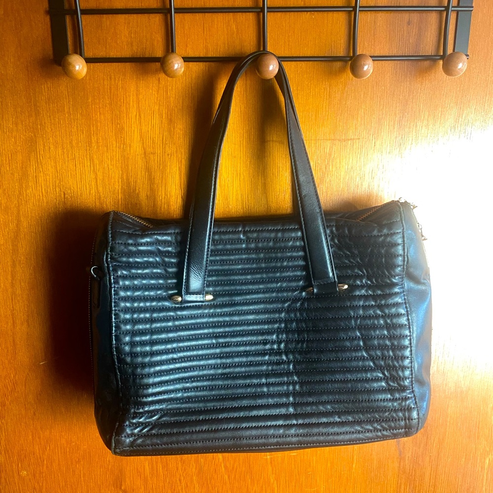 Celine Dion Black Leather Gold Accent CELINE DION VIBRATO SATCHEL